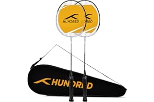 HUNDRED POWERTEK 100 (Set of 2) Badminton Racket with Full Cover