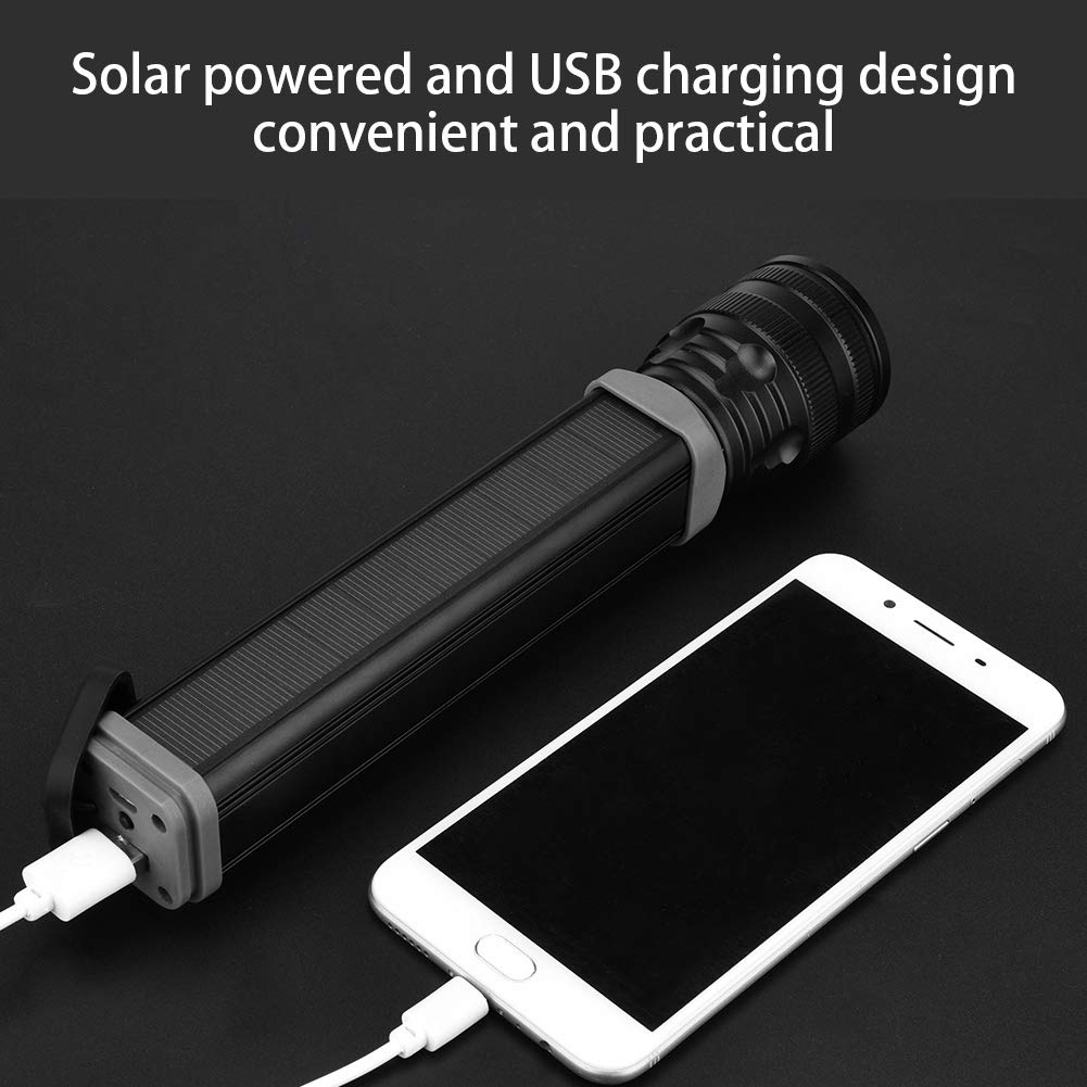 Torcia LED Solare A Manovella In ABS Portatile E Ricaricabile - Luce Di Emergenza Per Campeggio E Arrampicata (Verde OD) - 4