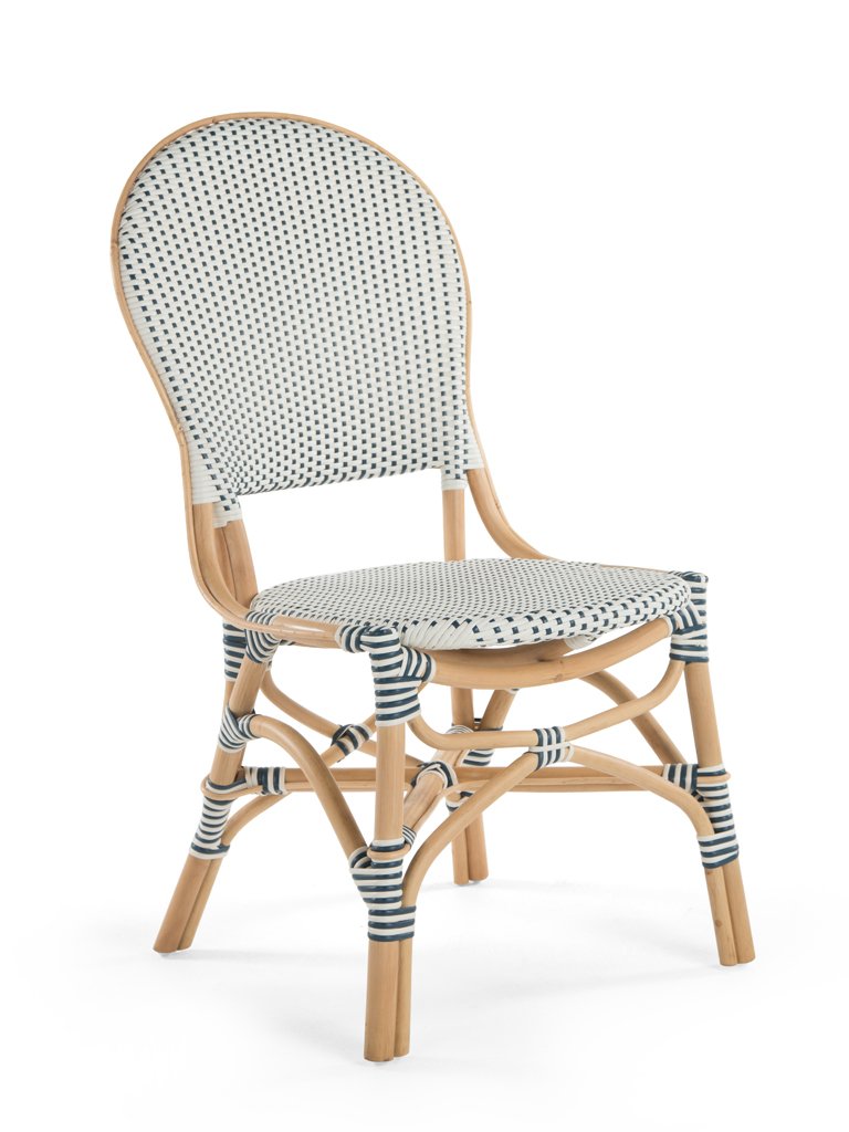 blue wicker dining chairs