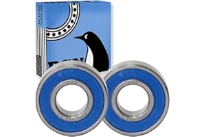 PGN BEARINGS PGN (2 Pack) 6001-2RS Bearing - Lubricated Chrome Steel Sealed Ball Bearing - 12x28x8mm Bearings with Rubber Seal & High RPM Support