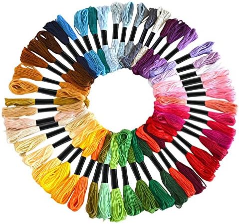 Embroidery Floss Skeins Rainbow Color – Soft Cotton Cross Stitch/Sewing Threads - Friendship Bracelets Floss – Crafts Floss – 50 Skeins per Pack (Random Color)