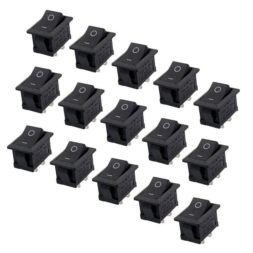 FBApayipa 15 Pcs AC 6A/250V 10A/125V 2 Solder Lug SPST On/
