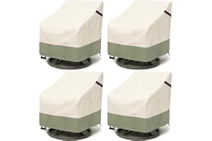 Dalema Outdoor Swivel Chair Cover 4 Pack,600D Heavy Duty 100% Waterproof Outdoor Chair Covers,Patio Furniture Covers for Swivel Patio Chairs,37.5" W x 39.25" D x 36" H,Beige