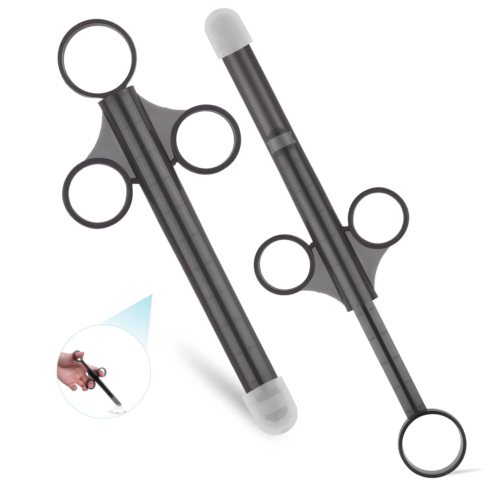 MOUJUCHI Lube Applicator Injectors, 2 Pcs Lube Applicator Launcher with Smooth Rounded Tip (Grey)