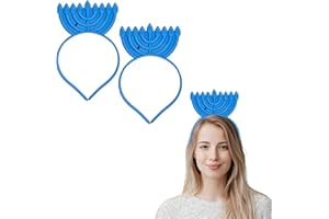 The Dreidel Company Hanukkah Menorah Headband - Light Up Flashing - Glow In The Dark Decoration
