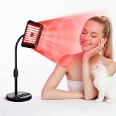 SJZXUV Red Light Therapy for Face and Body, 3 LED Wavelength 660nm 730nm 850nm Infrared Light Therapy Desk Lamp with 360&deg;Adjustable Head &amp; Phone Stand, Home Office Travel Portable Use w/Glasses