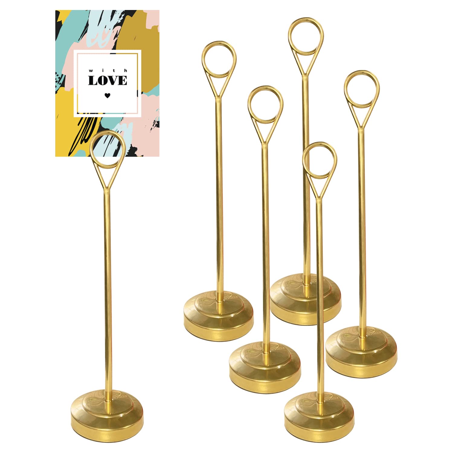 5pcs Ring Clip Place Cards Holder, Menu Holders for Tables Table Humber Holder Reserved Signs for Tables Wedding Table Name Cards Memo Holder