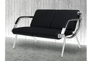 Kinfant Waiting Room Chairs Reception Furniture - PU Leather Chair for Guest Reception Waiting Room Airport Hospital Bank (2-Seat)