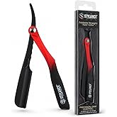 STYLANCE Foldable Straight Razor Holder, Fast and East to Assemble, Professional Barber Razor Blade Holder for Barber Shop &amp; Home Grooming (Flame Red)