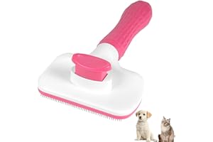 NursCare Self Cleaning Slicker Brush, Dog Cat Pet Grooming Shedding, Deshedding Brush and Dematting Tool, Easy to Remove Loos