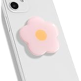 OnTheGrip Cute Solid Color Daisy Flower Design Collapsible Mobile Phone Grip Stand Holder for Smartphone Tablet Cell Phone Accessory (Pink)
