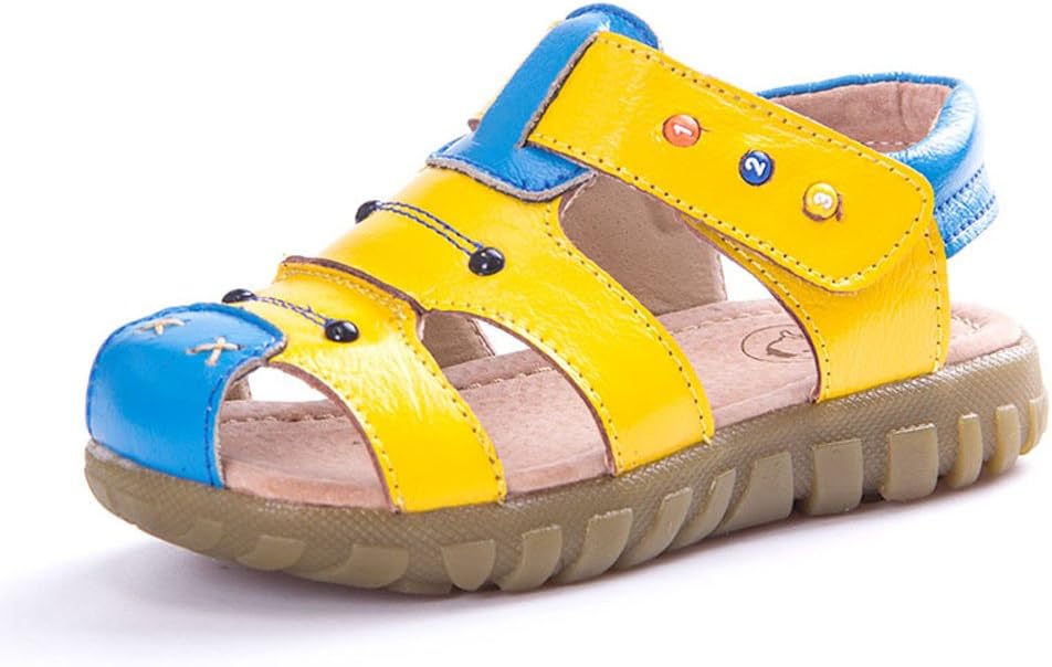 KVbaby Boy's Girl's Closed Toe Outdoor Sandal Kids Summer Soft Soled Leather Sandal Flexible Sandals