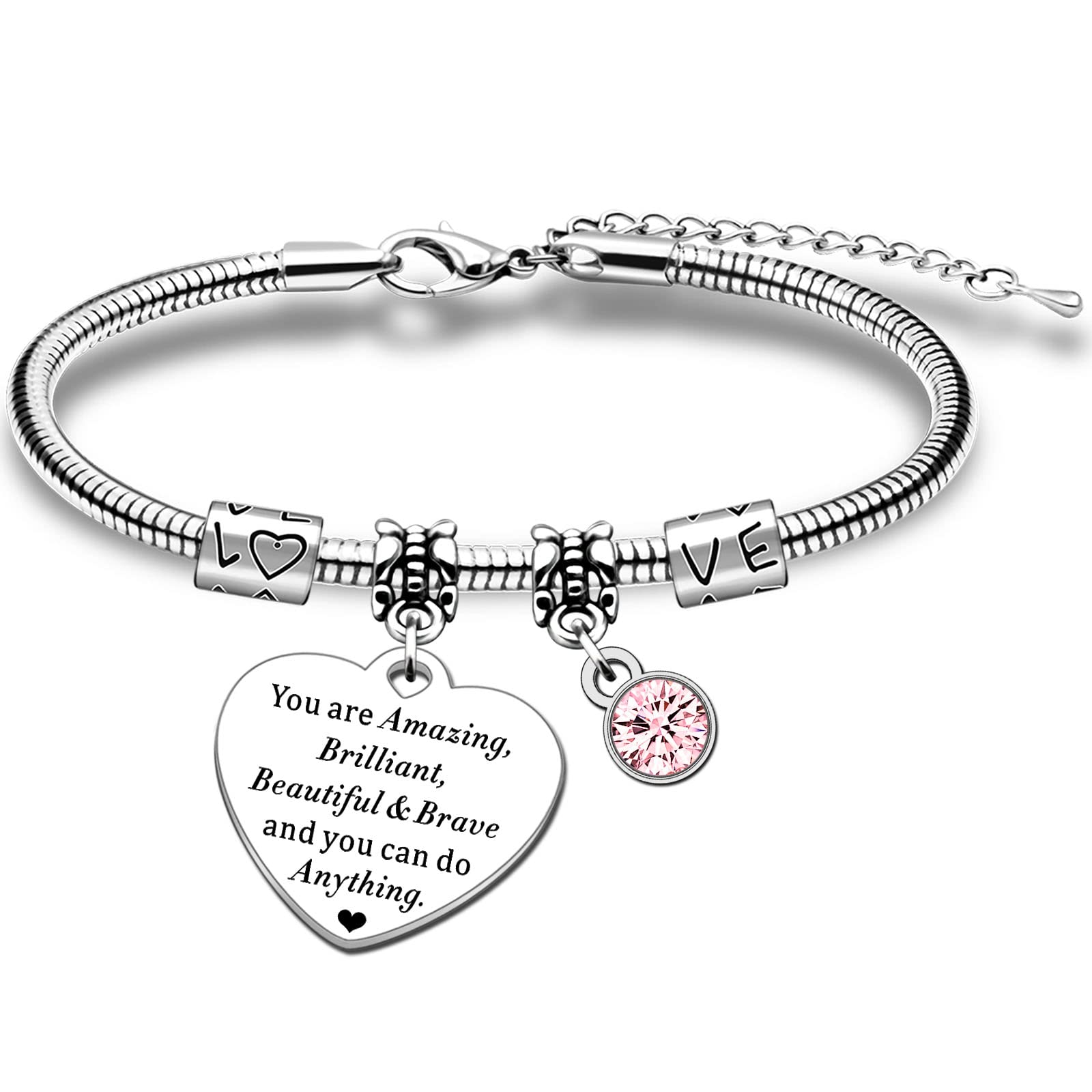 HULALA Teenage Girl Gifts Inspirational Charm Bracelets For Women Girls Daughter Sister Granddaughter Family Friends Birthday Christmas Graduation Jewellery Gift