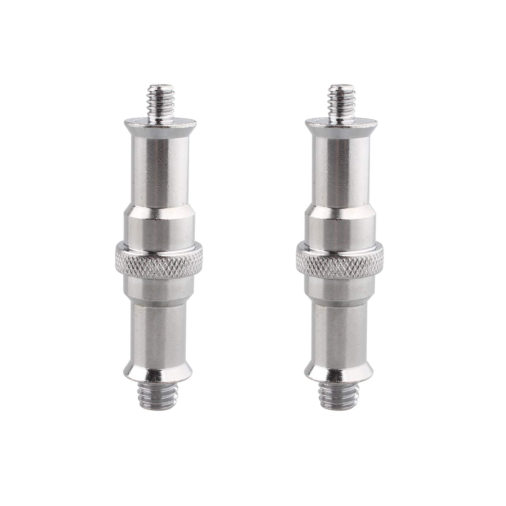Jopto 2Pcs Standard 1/4 to 3/8 inch Metal Male Convertor Threaded Screw Adapter Spigot Stud for Photo Studio Light Stand, Hot Shoe/Cold Shoe Adapter, Ball Head, Wireless Flash Receiver, Trigger