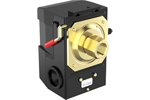 Air Compressor Pressure Switch, cnaodun 90-125 PSI 26A Air Compressor Switch 1/4 NPT Thread Single Port Pressure Switch for Air Pressure Regulator Switch