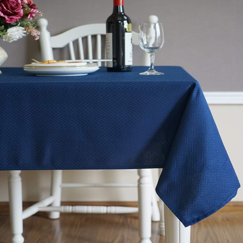 ZSASU Tablecloth Rectangle 52 x 70 Inch,Heavy Weight Fabric Oil-Proof Spill-Proof and Water Resistance,Tables for Decoration-Outdoor/Indoor,Kitchen Dining,Navy Blue