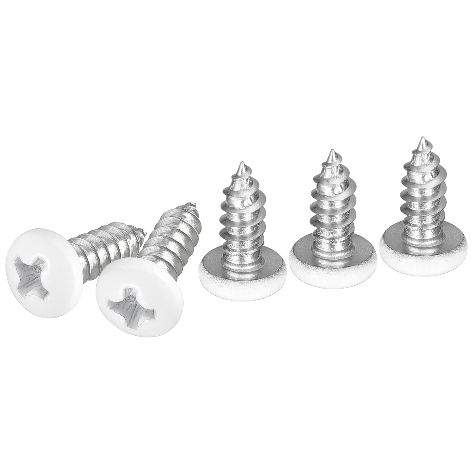 DTGN #8x1/2" White Screws 100Pack - 304 Stainless Steel Pan Head Phillips Sheet Metal Screw Self-tapping Screw Wood Screws