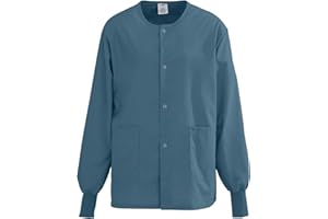 Medline PerforMAX 829 Unisex Snap-Front Warm-Up Jacket, Caribbean Blue, Size Medium