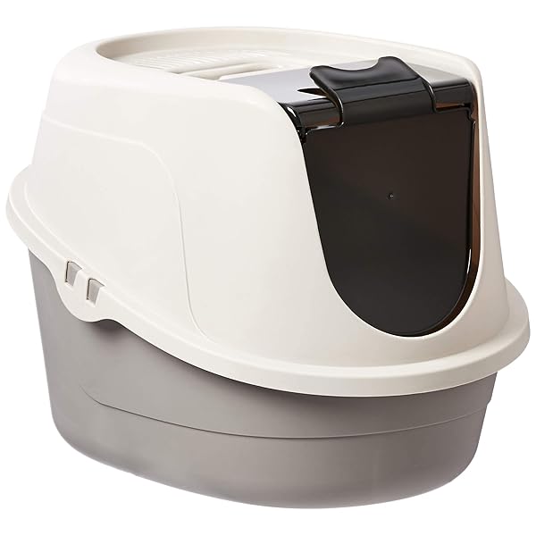 AMAZON BASICS NO-MESS HOODED ENCLOSED CAT LITTER BOX,...
