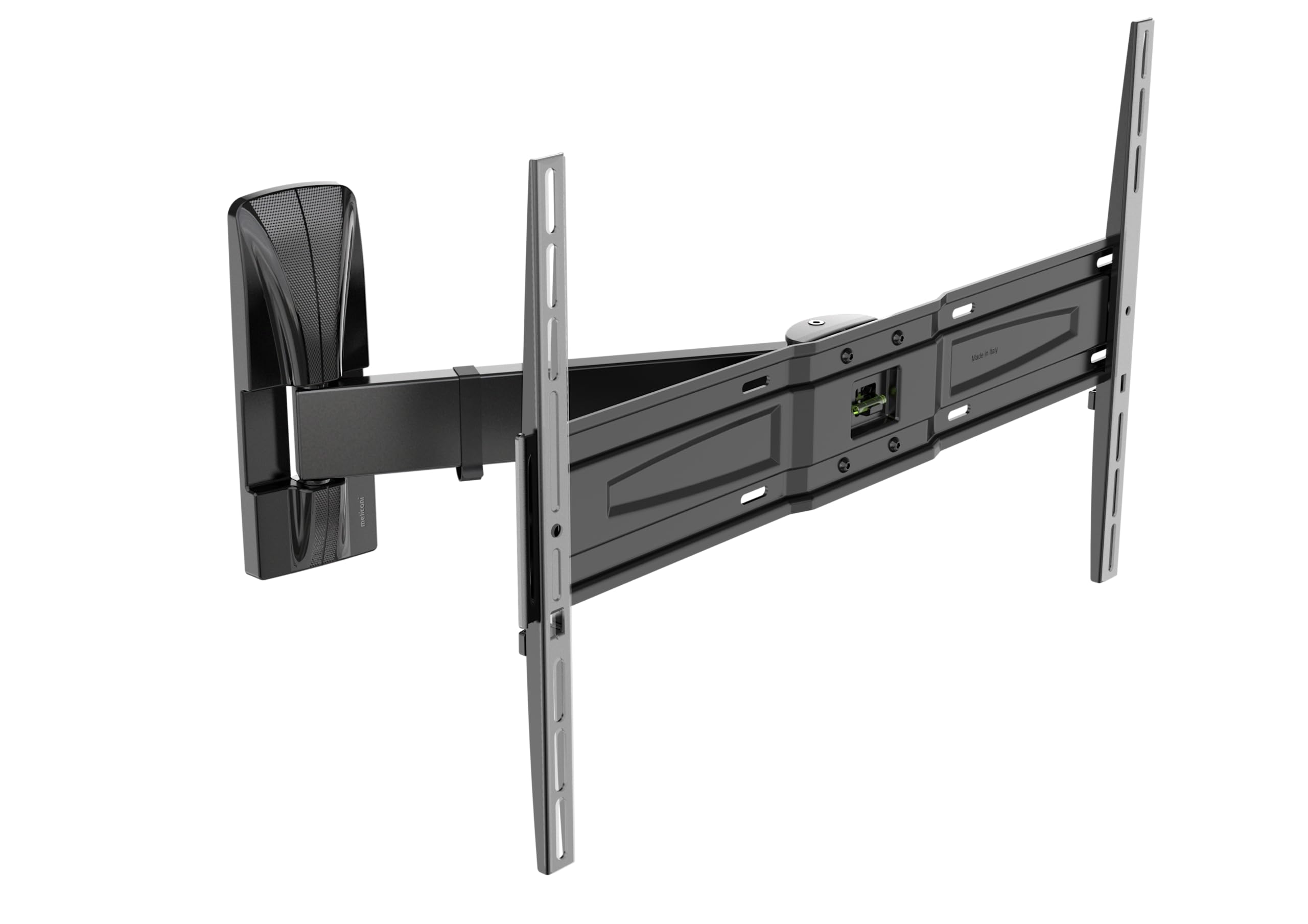 Meliconi SlimStyle Plus 600 SR, Wall Mount with ultra-thin arm for flat screen TVs from 50" to 82", horizontal and vertical tilting, VESA 300-400-600. Colour Black