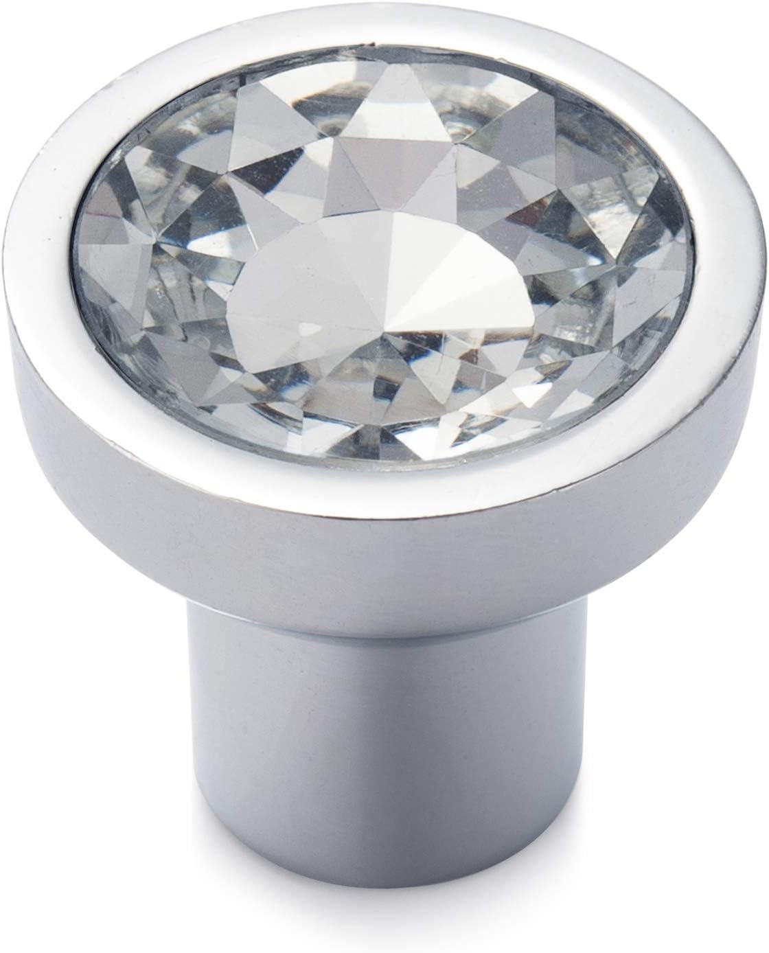 10-Pack, 1.10"(28mm) Diameter, Rocoda Crystal Decorative Cabinet Knobs Handle Pulls for Cupboard Shoe Book Drawer Dresser Round Knob Handle Kitchen Cabinet Hardware, Crystal Top