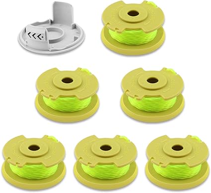 Amazon Com Excelfu 11ft 0 080 Weed Eater String Trimmer Replacement Spool Line For Ryobi One Plus Ac80rl3 18v 24v 40v With Ac14hca String Trimmer Cap Covers Cordless Auto Feed Twist Single Line 6 Spool