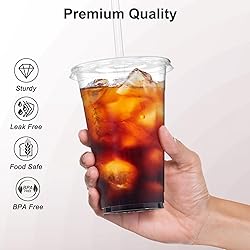 Dealusy 100 Pack - 24 oz Clear Plastic Cups with