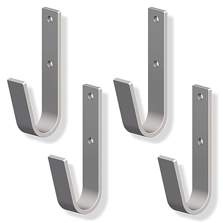 Metall-Haken gebogen Wandhaken zum Schrauben 35 x 82 mm | Universal-Haken Stahl verzinkt | Allzweckhaken zum Ordnen & Sortier