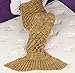 Sun Cling Mermaid Tail Blanket Crochet for Adult Teens Living Room Bedroom Sofa Super Soft Scales Blankets Sleeping Bags-Yellow