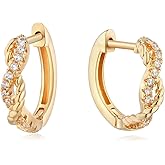 MYEARS Women Earrings Gold Huggie Hoop Ear Stud Cuff 14K Small Simple Hypoallergenic Everyday Jewelry