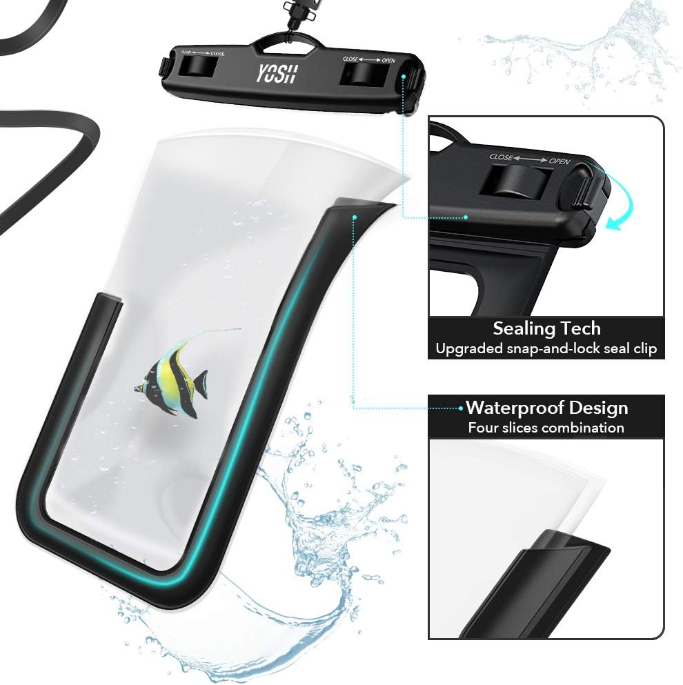 YOSH IPX8 Waterproof Phone Pouch 2-Pack, Underwater Phone Case, Waterproof Case with Lanyard - Image 3