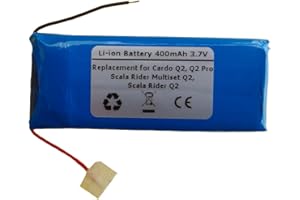 STARNOVO 3.7V 400mAh Premium Replacement Battery for Cardo Q2, Q2 proScala Rider, Scala Rider Q2, Scala Rider Multiset Q2 Bluetooth Headsets