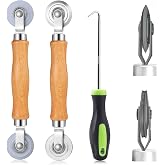 King&amp;Charles 3-in-1 Window Screen Repair Kit, Steel/Nylon Roller &amp; Hook | Repair window screens and screen doors with steel/nylon bearing rollers, dual wheels, spline hook, and ergonomic wood handle.