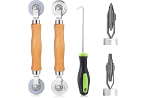 Screen Roller Tool, King&Charles Screen Spline Tool, Spline Roller, Steel/Nylon Roller with Bearing + Removal Hook, 3in1 Window Screen Door Repair Kit, for Installing Door Window Mesh