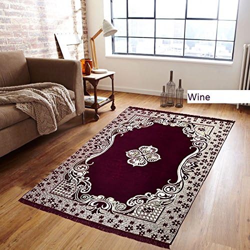 Supreme Home Collective Chenille Cum Velvet Beautiful Carpet_candyrug003Wine