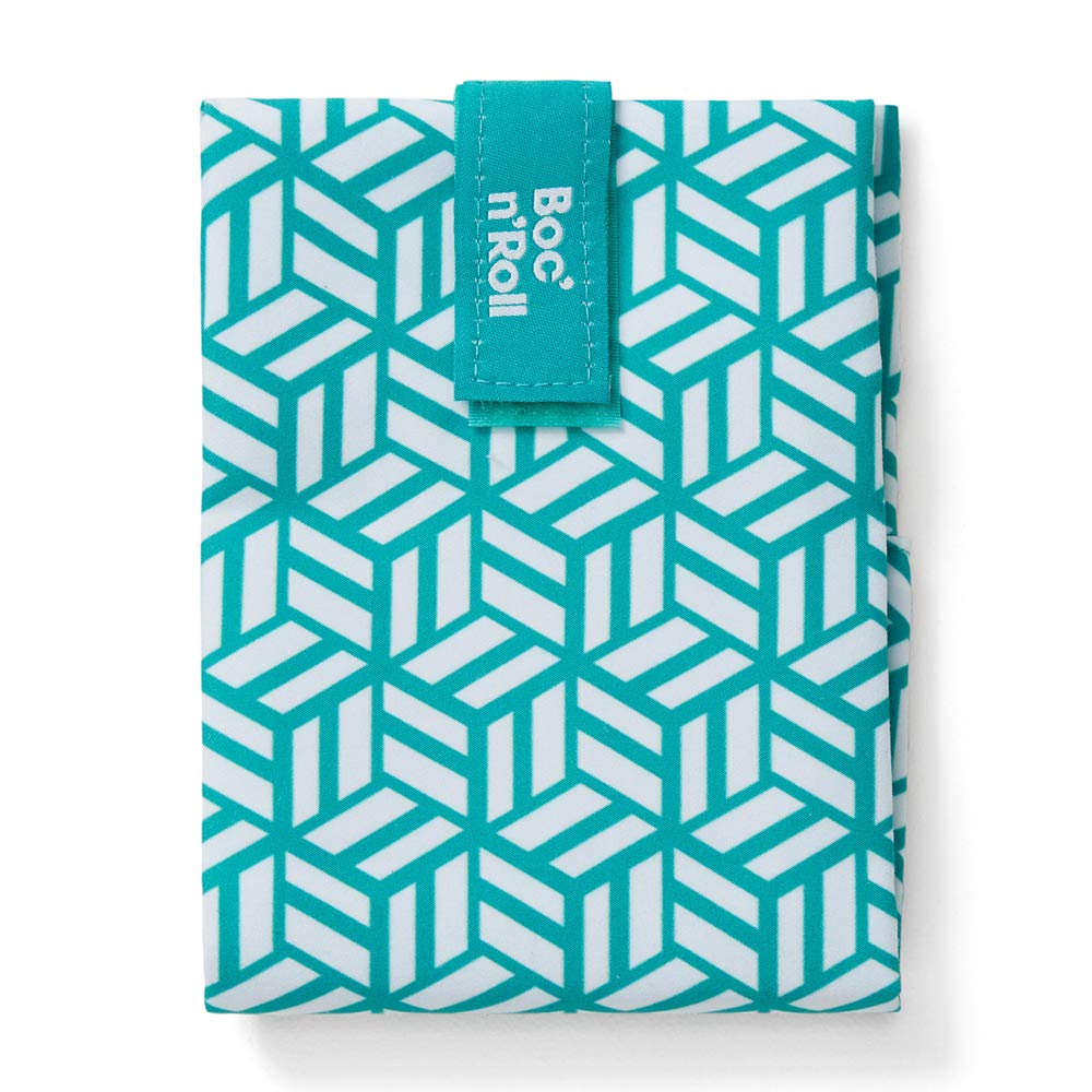 Roll'eat® Boc'n'Roll Tiles Green | Reusable Sandwich Wrap | Eco Friendly Lunch Bag | Washable Food Wrap | Sustainable Snack Holder
