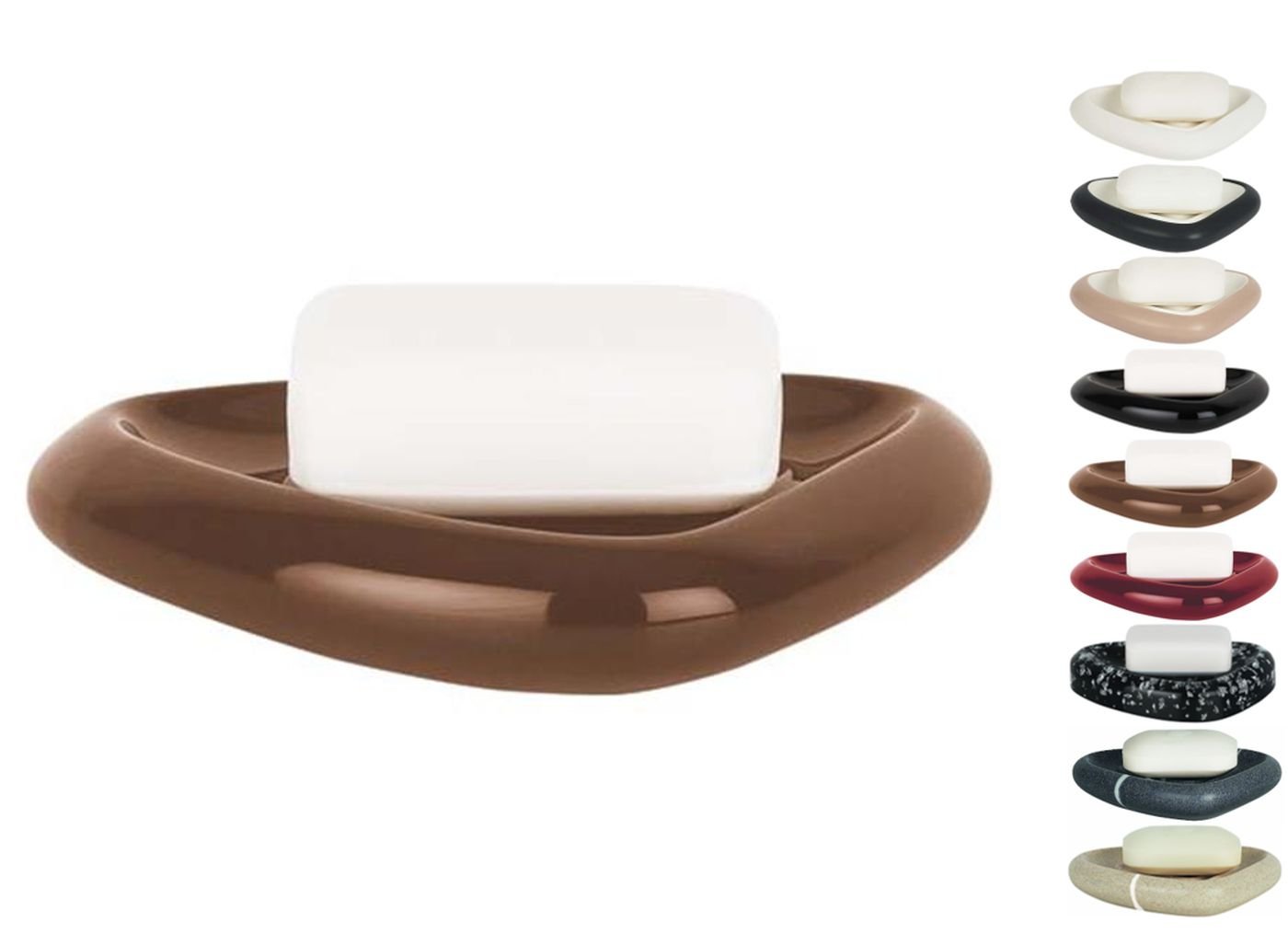Spirella Etna Shiny Stoneware Soap Dish, Brown