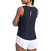 CRZ YOGA Cloudweight Open Back Workout Tops for Women Lightweight High Neck Athletic Gym Tank Soft Running Sleeveless Shirts