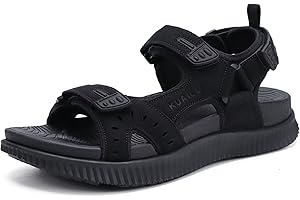 KuaiLu Mens Hiking Sandals With Arch Support Sport Recovery Athletic Walking Sandals For Man Outdoor Summer Casual Thick Cushion Beach Water Fisherman Sandal Size 7-15