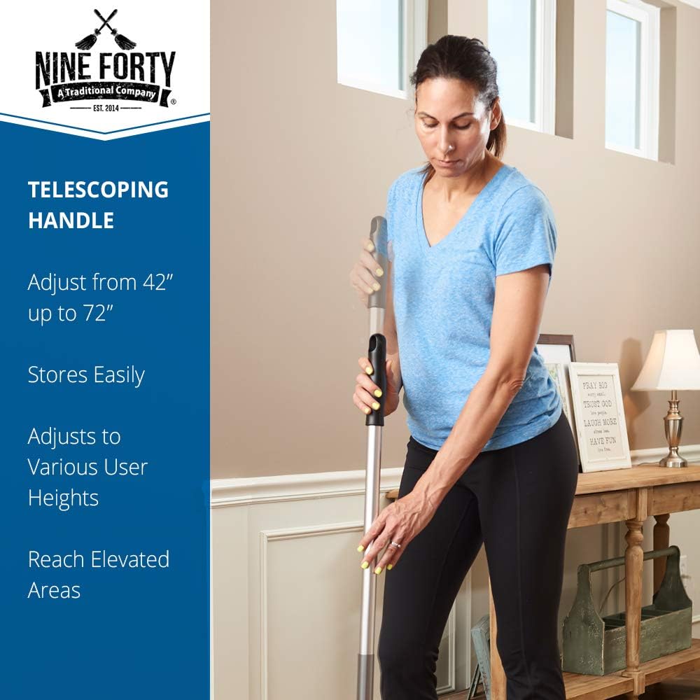 Nine Forty Residential | Commercial USA Cotton Wedge Hardwood Floor Dry Dust Mop Head | Handle: Health & Personal Care