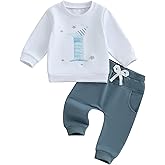 WZTYYDS Baby Boy First Birthday Outfit Long Sleeve Sweatshirt Tops Wild One Birthday Shirt Pants Set Fall Clothes