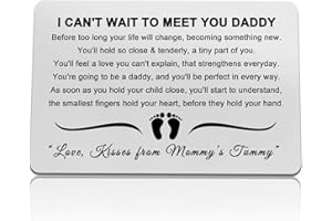 DABIHU New Dad Gifts Metal Wallet Insert Card Daddy to Be Present Pregnancy Baby Announcement Gifts for Husband From Wife New Father to Be Gift First Time Dads Daddy Christmas Fathers Day Gift