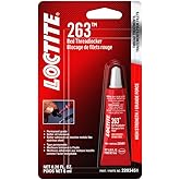 LOCTITE 263 Automotive Threadlocker Red &ndash; High Strength Thread Lock, General Purpose Applications, Oil Tolerant, Fluorescent - 6 ml, 1 Pack