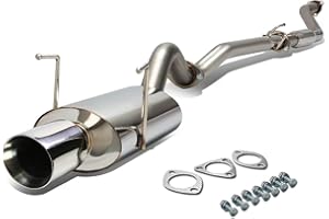DNA MOTORING CBE-OE-HC02SI-NRT Stainless Steel Cat Back Exhaust System [Compatible with 02-05 Honda Civic Si EP3 Hatchback]