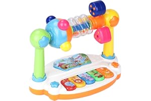 Piano Musical Giratório para Bebês Com Luzes Sons Brinquedo Educativo