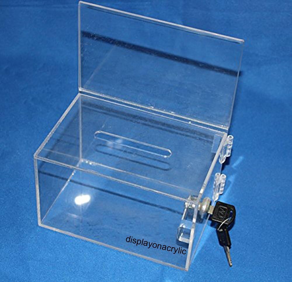 (pack de 2 unidades) Transparente Acrílico Sugerencia caja de donación