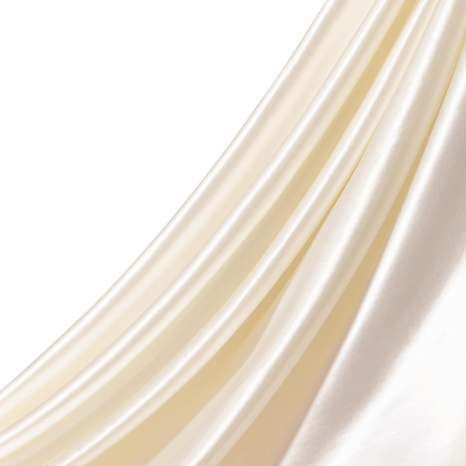 Q&J Fabric Co. Beige Satin Fabric by The Yard Soft Charmeuse Silky Cloth 55 INCH Width for DIY Sewing Crafts Wedding Dresses, Backdrops & Party Decor | Smooth, Shiny & Wrinkle-Resistant (1 Yard)