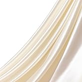 Q&amp;J Fabric Co. Beige Satin Fabric by The Yard, 1 Yard, 55 Inch Wide | Polyester Silky Satin Charmeuse Material for DIY Sewing Crafts Wedding Dresses Party Decor and Cosplay Costumes