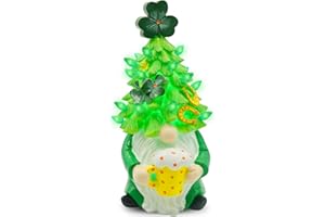 GOVETOM St Patricks Day Decorations Gnome Lighted Spring Irish Dwarf Gnome Green LED Lights Home Table Holidays Irish St Patricks Day Decor