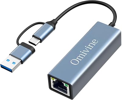 Omivine USB 3.0 Type-C to Gigabit Ethernet Adapter RJ45 LAN 1000Mbps
